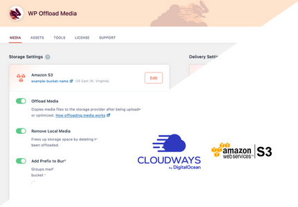 AWSS3OffloadMedia_Cloudways WP Offload Media settings with Amazon S3 and Cloudways.